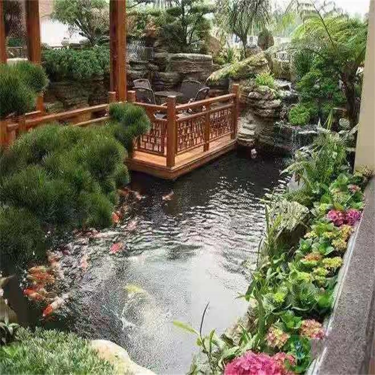 磐安大型庭院假山鱼池景观设计